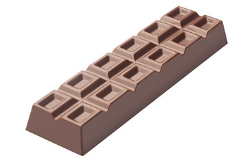 chocolate bar, clipping path, isolated on white background