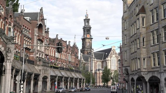 The historical Westerkerk church at Amsterdam, Netherlands