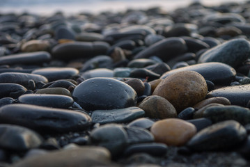 Fototapeta na wymiar sea pebbles at high tide