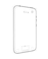 Sketch of mobile phone. Vector