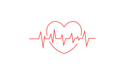 Heart Rhythm Line Vector