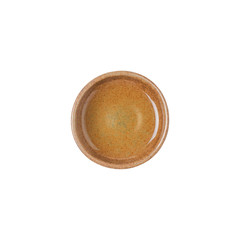 Cup of tea isolated on white background, top view