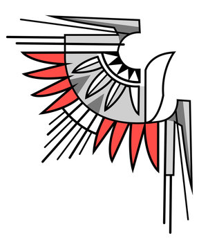 Abstract eagle symbol in indigenous style
