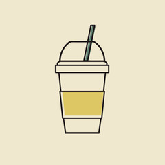 Vector of cold drink cup icon