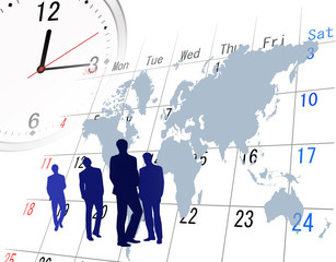 ビジネス　ビジネス背景　カレンダー　時計