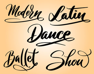 Modern dance and latin dance hand written typography. Good use for logotype, symbol, cover label, product, brand, poster title or any graphic design you want. Easy to use or change color
 