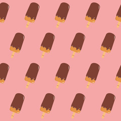 Seamless vector pattern with ice cream