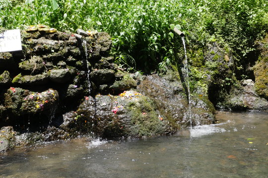 Water for purification ritual in Pura Tirta Sudamala, Bangli, Bali