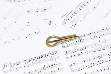 Fototapeta premium Vargan - ancient musical instrument (from the word lip mouth). Refers to samostudium. Harp is a thin, narrow wooden or bamboo, bone or metal plate. His tongue is cut out in the middle of the plate.