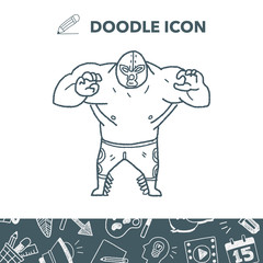 mexican wrestler doodle