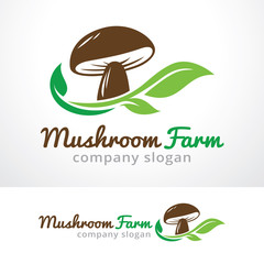 Mushroom Farm Logo Template Design Vector, Emblem, Design Concept, Creative Symbol, Icon
