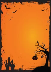 Fototapeten Halloween element with border and background template © Andy
