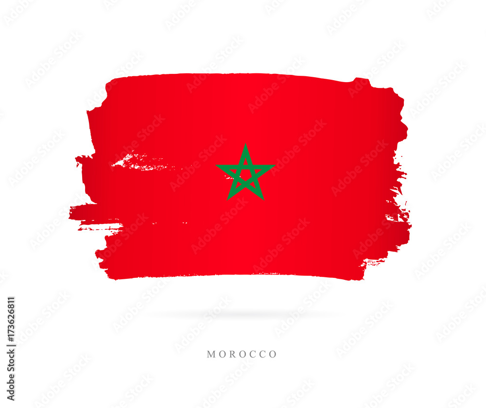 Sticker flag of morocco. abstract concept