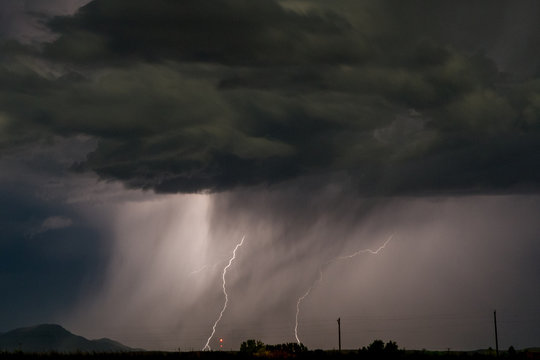 Image of lightning striking the ground