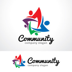 Community Logo Template Design Vector, Emblem, Design Concept, Creative Symbol, Icon