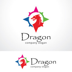 Dragon Logo Template Design Vector, Emblem, Design Concept, Creative Symbol, Icon