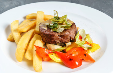 steak with french fries