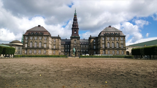 Castle Christiansborg in Copenhagen on a summer day