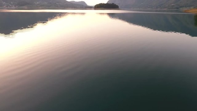 Flying over the lake. Ramsko Lake. Bosnia and Herzegovina