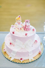 pink birthday cake