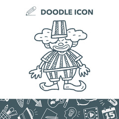 clown doodle drawing