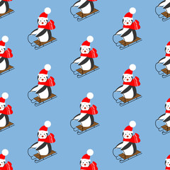 Penguin seamless pattern