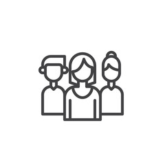 Team line icon, outline vector sign, linear style pictogram isolated on white. People symbol, logo illustration. Editable stroke
