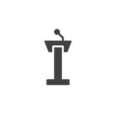 Tribune icon vector, filled flat sign, solid pictogram isolated on white. Symbol, logo illustration. - obrazy, fototapety, plakaty