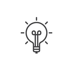 Idea light bulb line icon, outline vector sign, linear style pictogram isolated on white. Symbol, logo illustration. Editable stroke