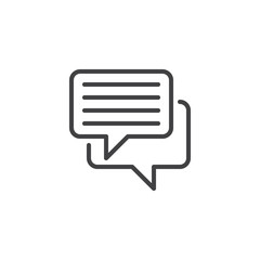 Chat line icon, outline vector sign, linear style pictogram isolated on white. Symbol, logo illustration. Editable stroke