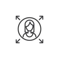 Manager line icon, outline vector sign, linear style pictogram isolated on white. Symbol, logo illustration. Editable stroke