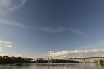 Fototapeta premium Bridge over the River in Umea, Sweden