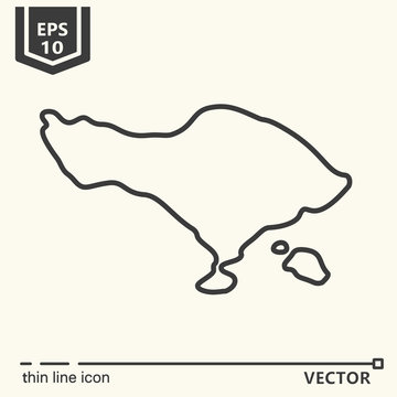 Thin line icon - Bali map