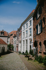Fototapeta na wymiar Narrow street in Deventer, Netherlands