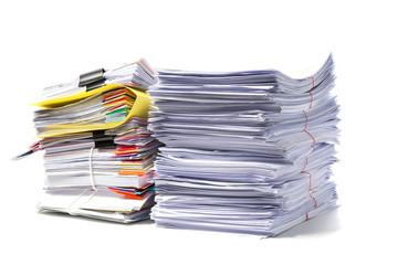 Stack of Documents isolated on white background