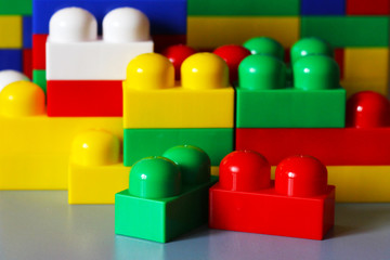 designer blocks. Plastic toy blocks, kids toys constructor. plastic building blocks.