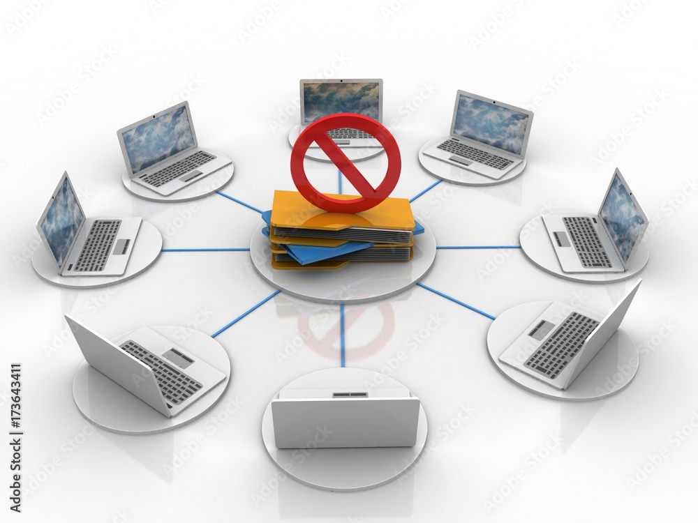 Poster 3d rendering technology computer network