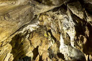 Inside of a beautiful colourful cave