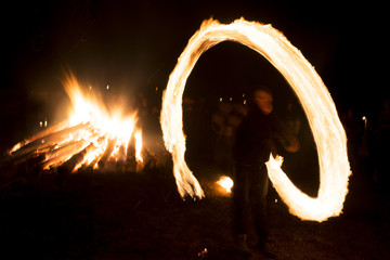 Fire ritual Sirni Zagovezni before Easter