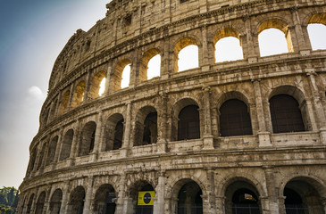 Fototapeta premium Colosseum closeup view, the world known landmark of Rome, Italy.