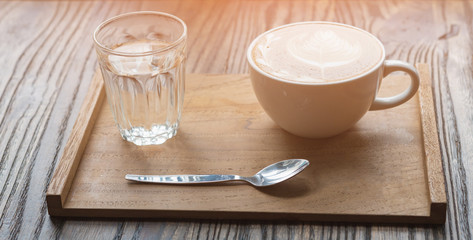 coffee cup on wooden table