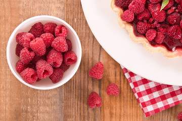 Raspberry tart.