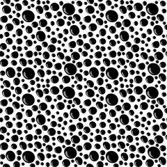 Seamless abstract hand-drawn pattern with black drops