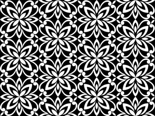 Wallpaper baroque, damask. White and black floral pattern. Vintage ornament. background for wallpaper, printing on the packaging paper, textiles, tile.