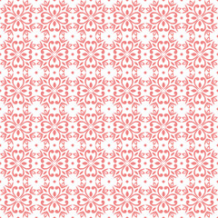 Wallpaper baroque, damask. White and pink floral pattern. Vintage ornament. background for wallpaper, printing on the packaging paper, textiles, tile.