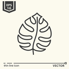 Thin line icon series - tropical leaf © CBLF