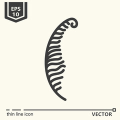 Thin line icon series - tropical leaf