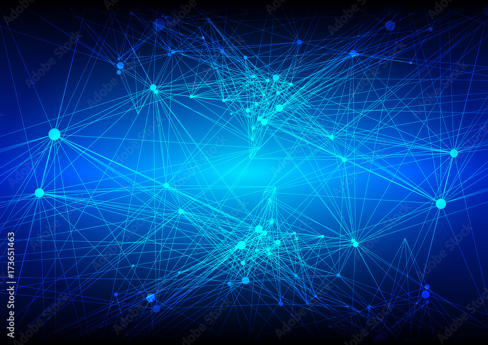 Poster abstract mesh background with circles, lines and shapes.