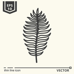 Thin line icon series - tropical leaf