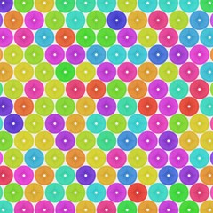 Orderly Arrangement of Free Floating Brightly Colored weight plates